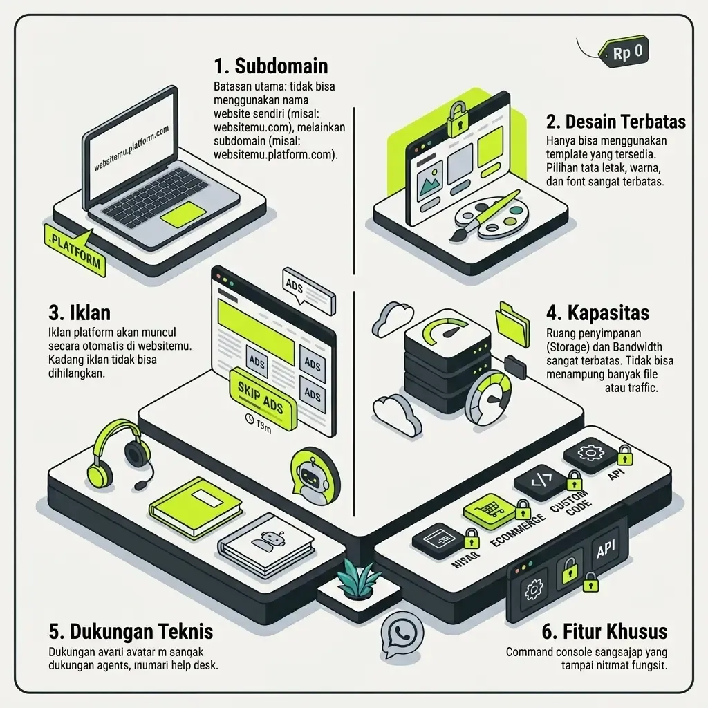 Infografis cara buat website gratis.webp