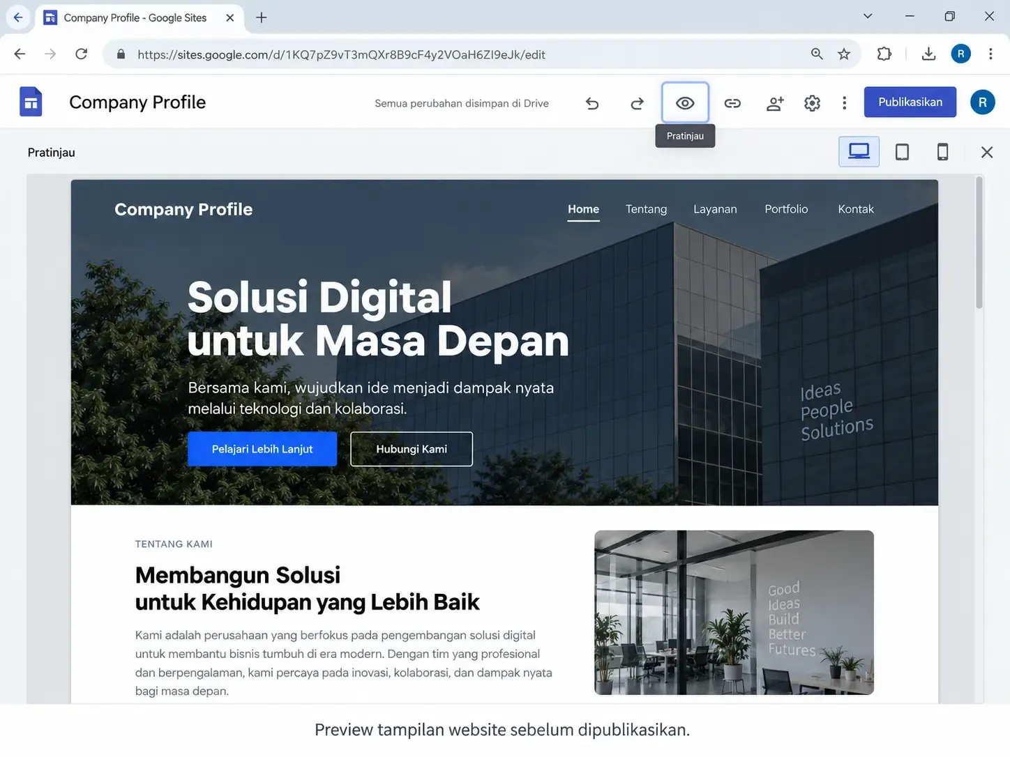 Google Sites Company Profile Preview.webp